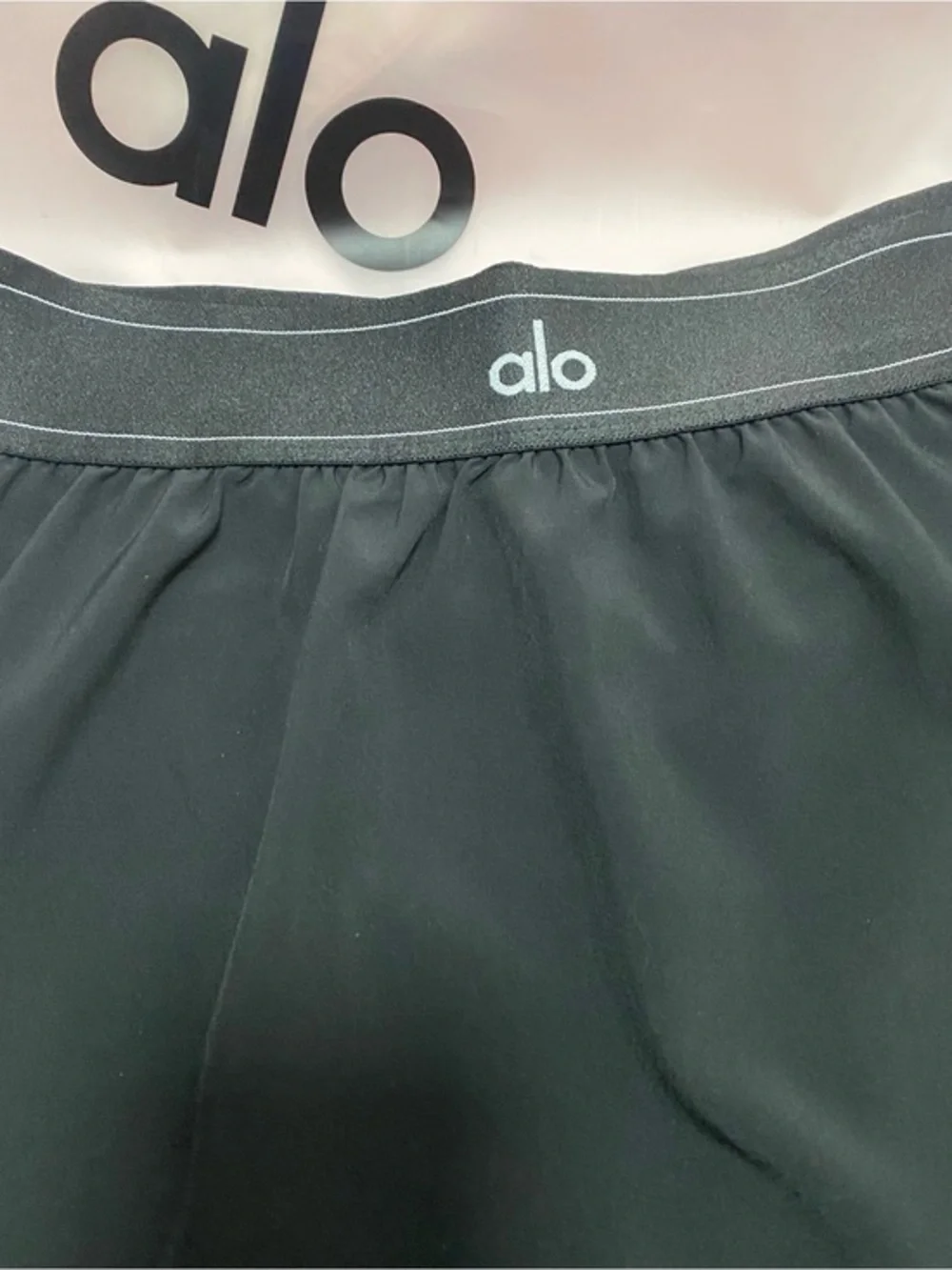 ALO Yoga Black Athletic Skirt with Logo Waistband